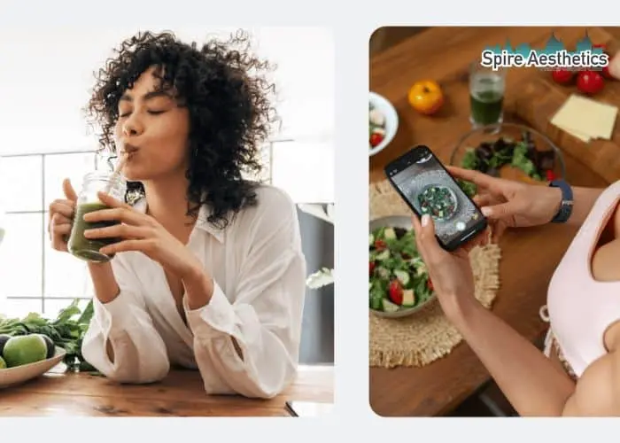 Image of woman looking into her diet and fat freezing Stoke upon Trent to improve her health
