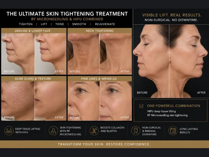 Results of combined treatment for the ultimate skin tightening treatment Stoke upon Trent